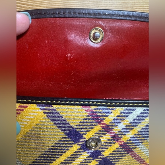 Dooney & Bourke Yellow Tartan Plaid Long Wallet, Vintage - Picture 12 of 13